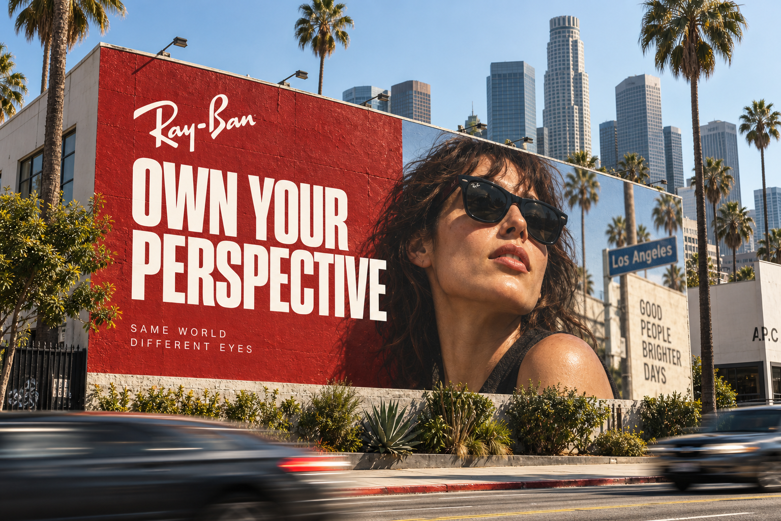 Ray-Ban campaign storefront and eyewear display