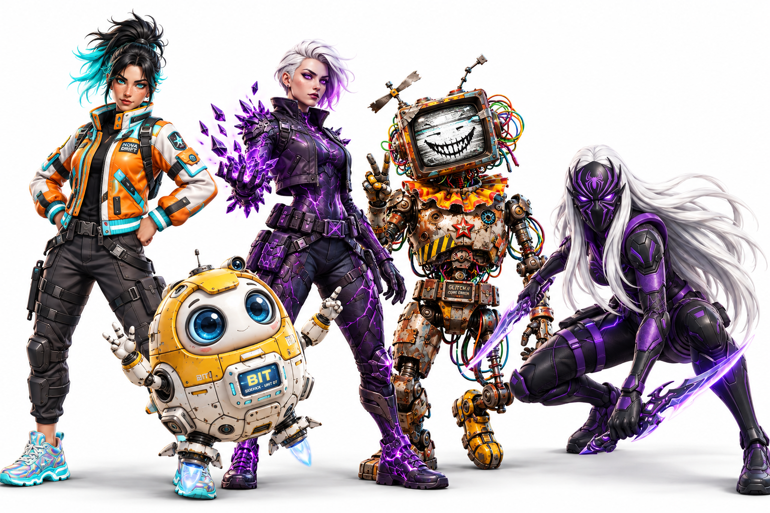 3D gameplay character lineup